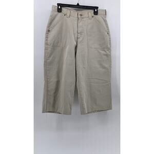 ORIGINAL CLOTHING Men's Beige Solid Regular-Fit Straight Leg Shorts SZ 31